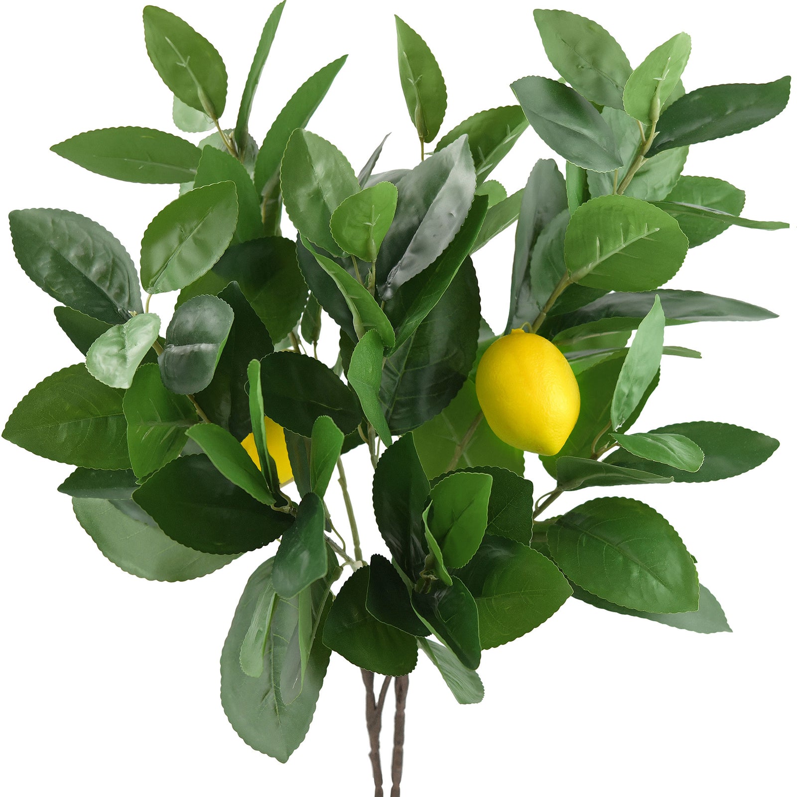 2 Branches of Artificial Lemons with Leaves