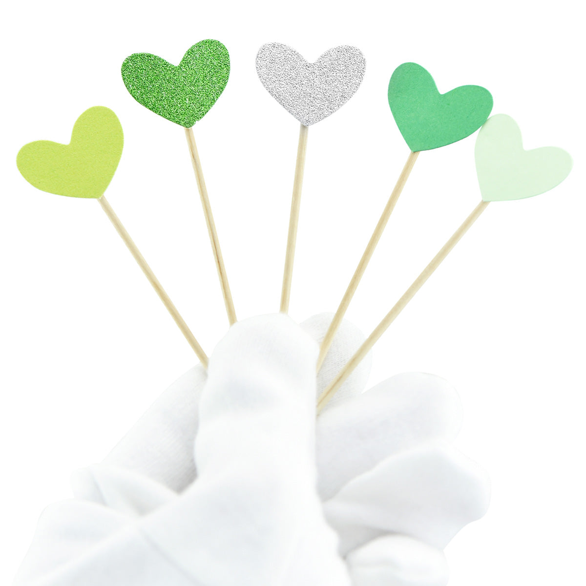 Green Hearts Topper Picks 50 Pieces
