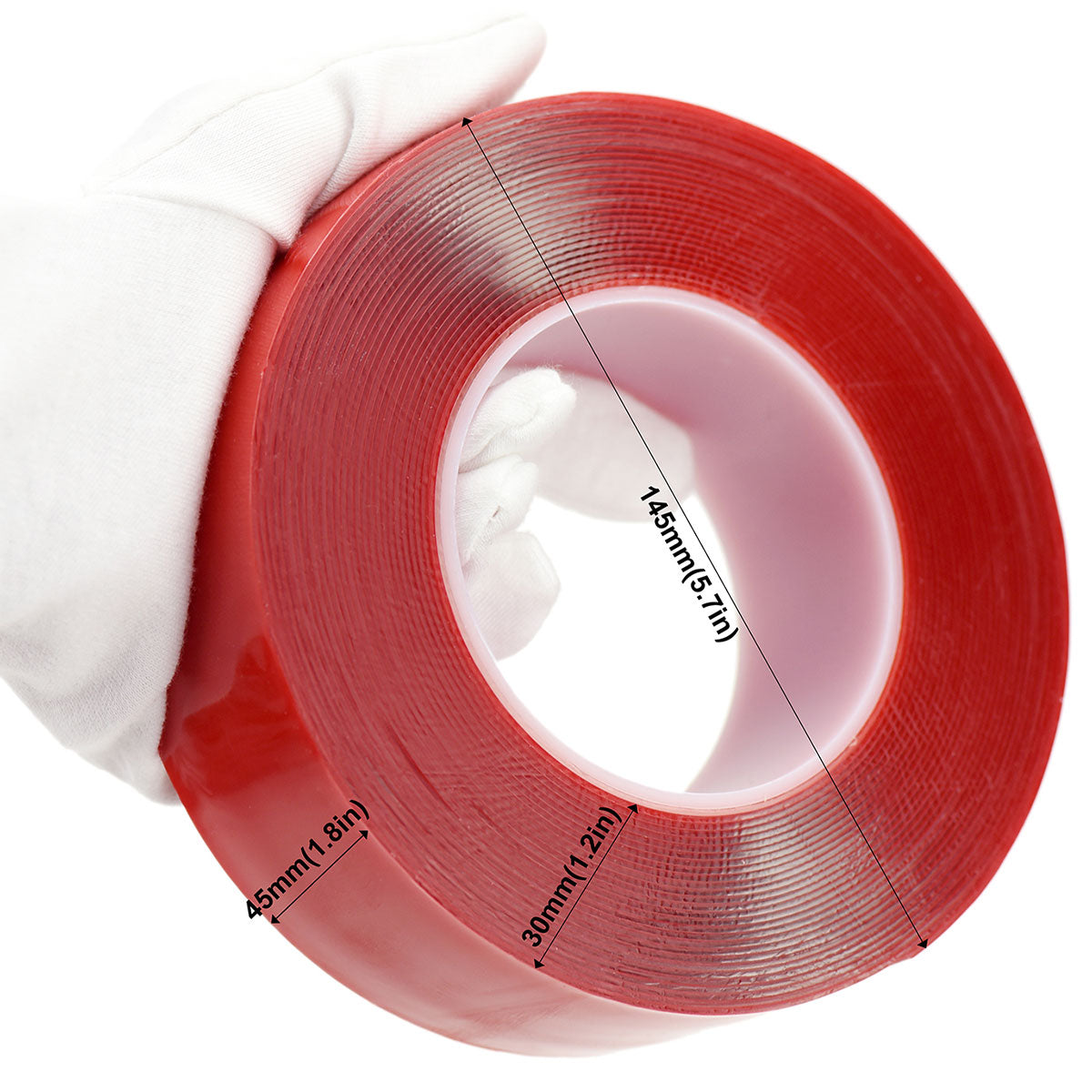 45mm x 1mm x 10 meters Multi-Purpose High Strength Transparent Acrylic Gel Adhesive Double Sided Tape Roll No Residue