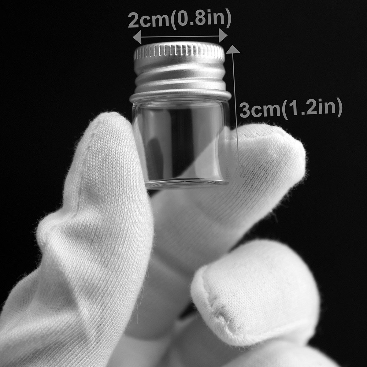 5ml- 25ml Mini Glass Bottles with Aluminium Lid for Decoration, Wish Bottles, Candy, Gift, DIY.