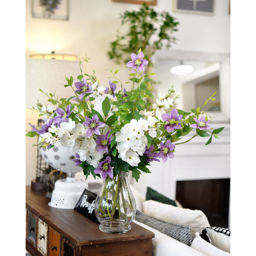 Real Touch Delphinium White Artificial Flowers, Wildflower Arrangements 6 Stems