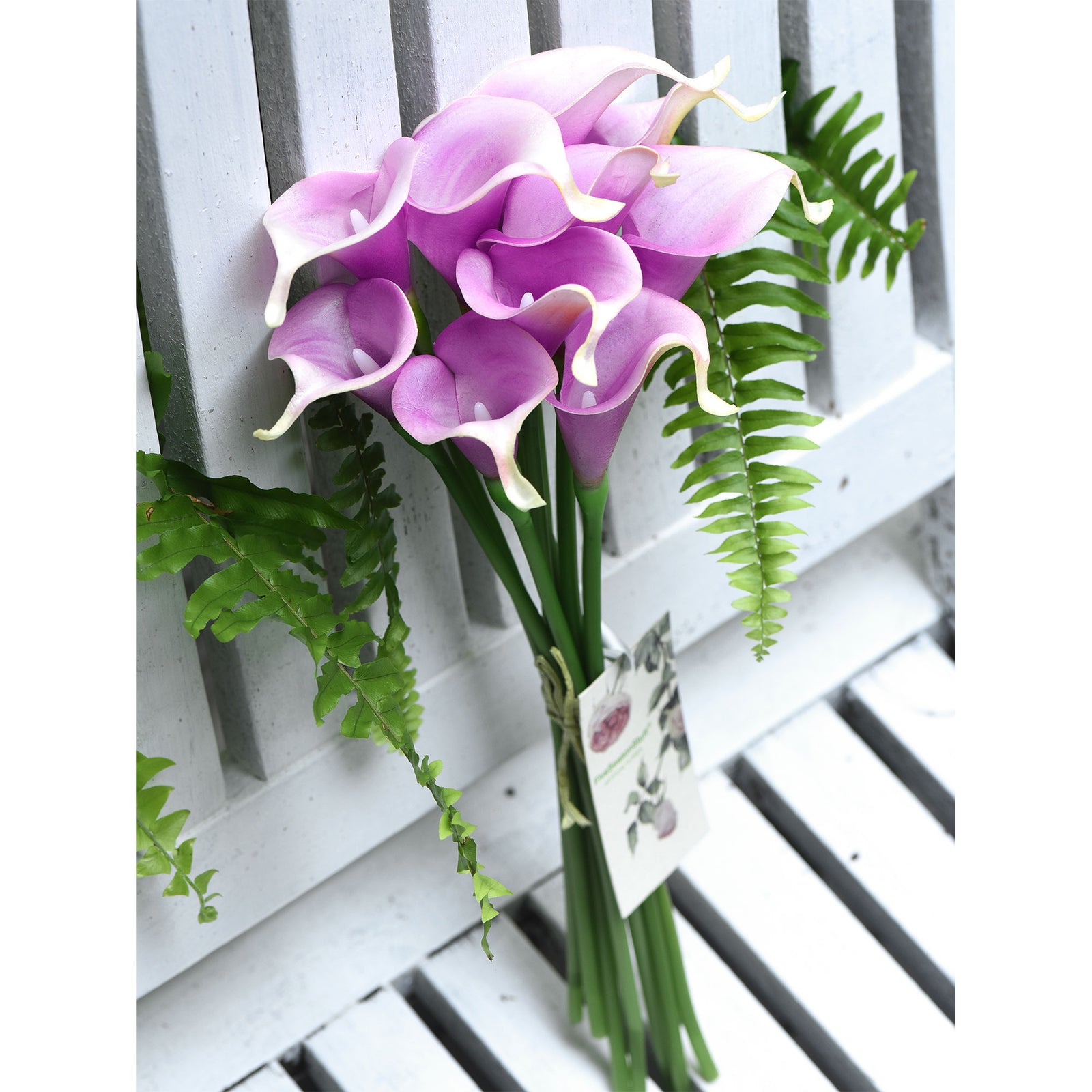 Red Violet Real Touch Calla Lilies Artificial Flower Bouquet 10 Stems