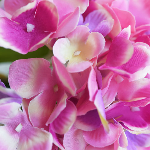 5 Stems Magenta Pink Artificial Silk Hydrangea Flowers
