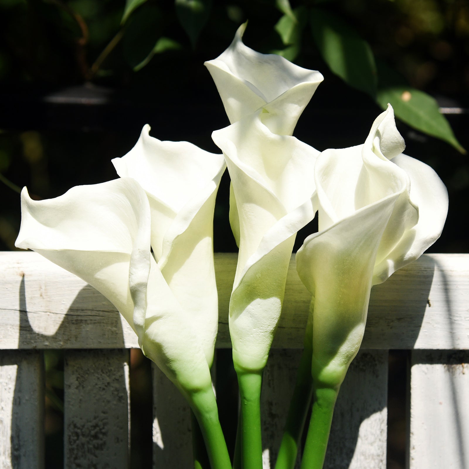 White Real Touch Large Size Calla Lilies Artificial Flower Bouquet 6 Stems