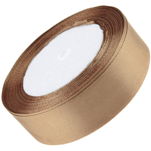 20mm Light Brown Single Sided Satin Ribbon