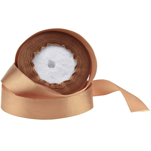 20mm Light Brown Single Sided Satin Ribbon