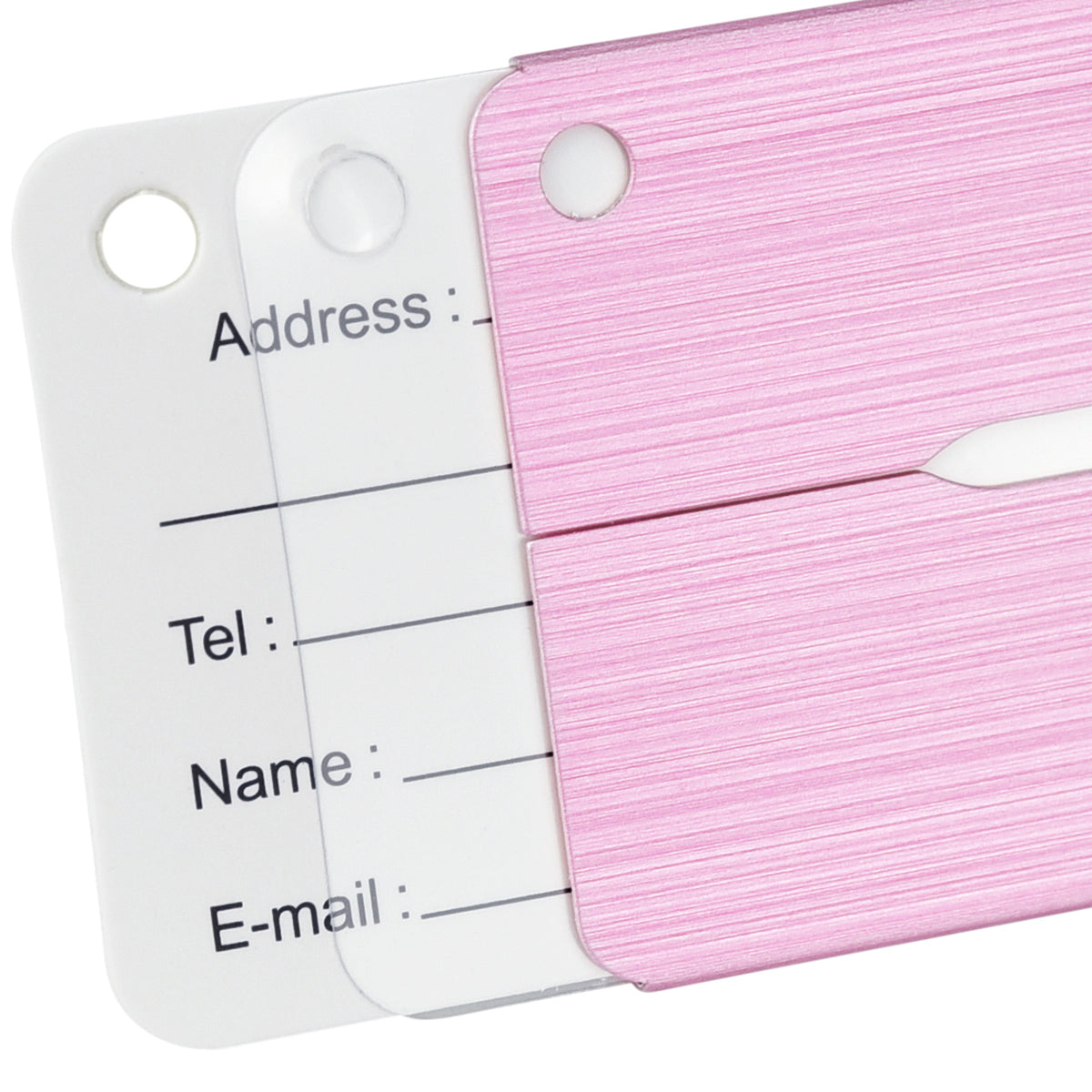 6 Pink Hollow Airplane Pattern Aluminum Luggage Tags