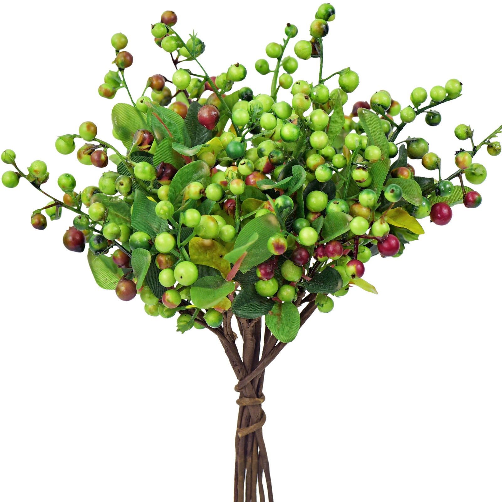 10 Stems Artificial (Green) Berry Bouquet 9.8 Inches (25cm) -FiveSeasonStuff