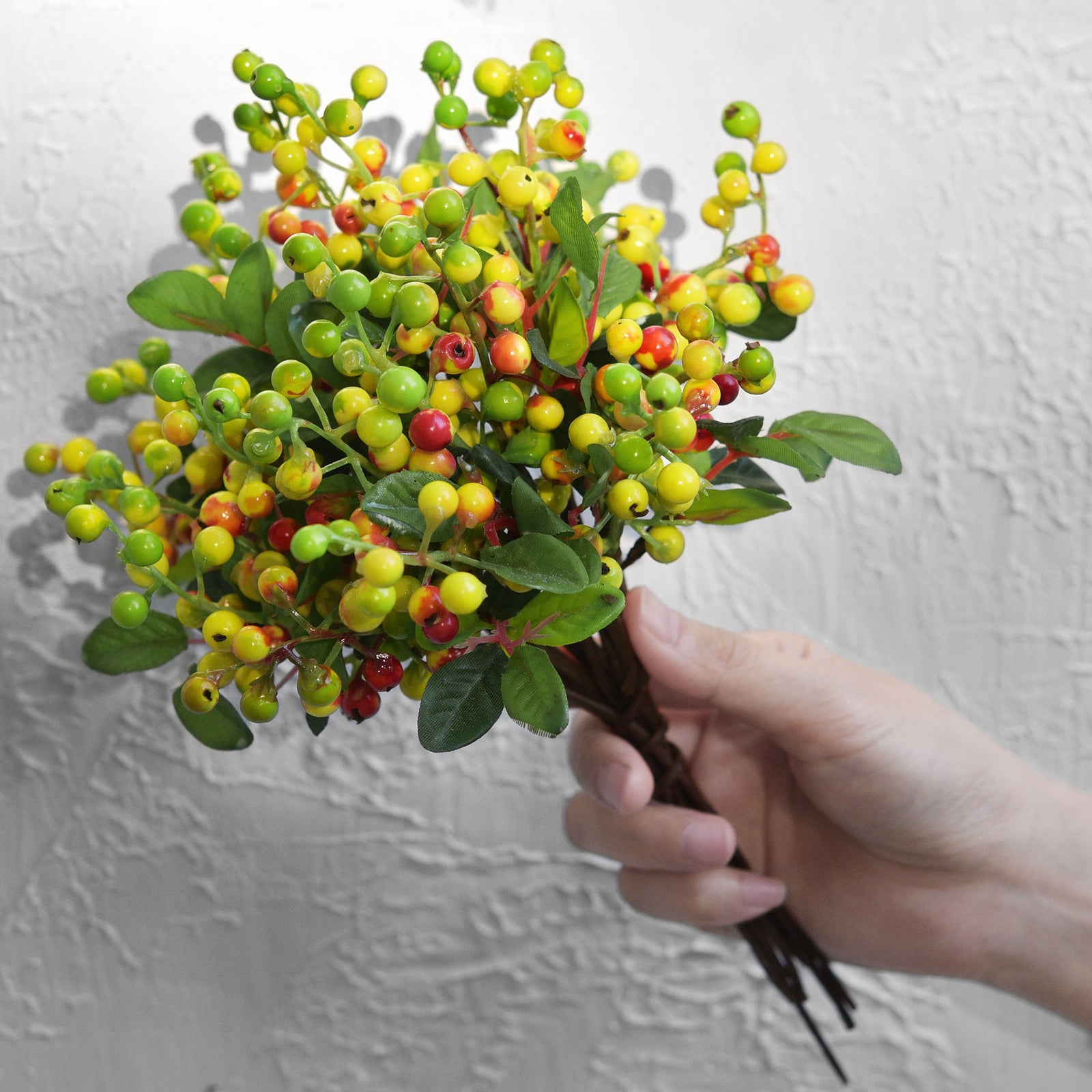 10 Stems Artificial (Yellow) Berry Bouquet 9.8 Inches (25cm) -FiveSeasonStuff