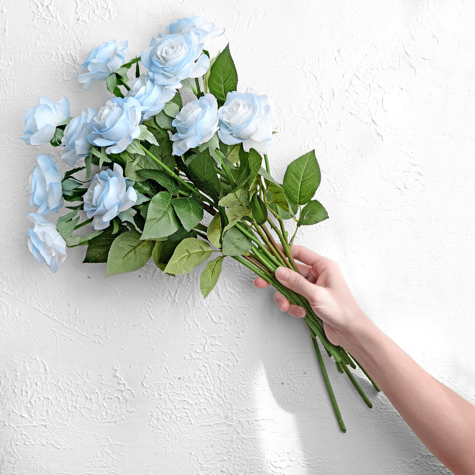 Real Touch Antarctic Icy Blue Roses Silk Artificial Flowers ‘Petals Feel and Look like Fresh Roses' Wedding, Bridal, Home Décor