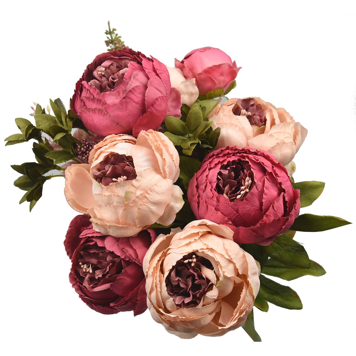 FiveSeasonStuff Mixed Pink Silk Peonies Artificial Flower Bouquet