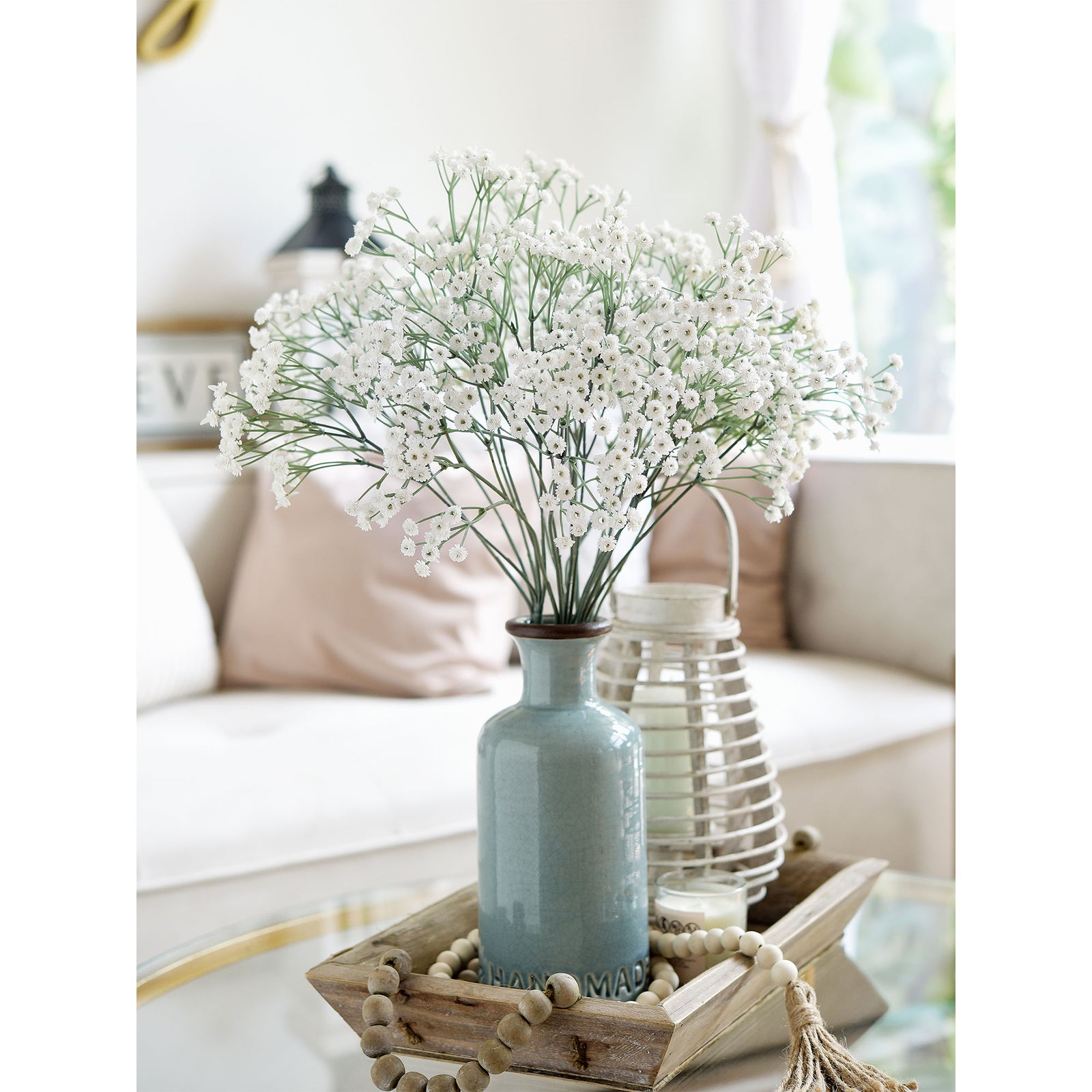 6 Stems 69cm Floral White Baby’s Breath Artificial Flowers Baby’s Breath Gypsophila Tall Long Stems