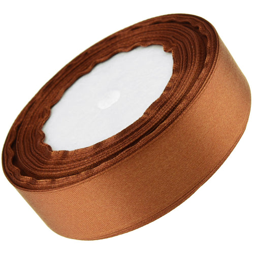10mm Brown Single Sided Satin Ribbon