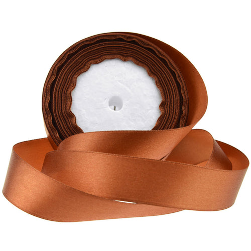 10mm Brown Single Sided Satin Ribbon