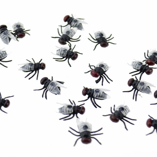 FiveSeasonStuff 20 Pcs x Fly Toy / Fake Flies / Party Pranks / Practical Jokes / Halloween Fly / Prank Fly / Realistic Looking Flies / Wings Can Be Detached
