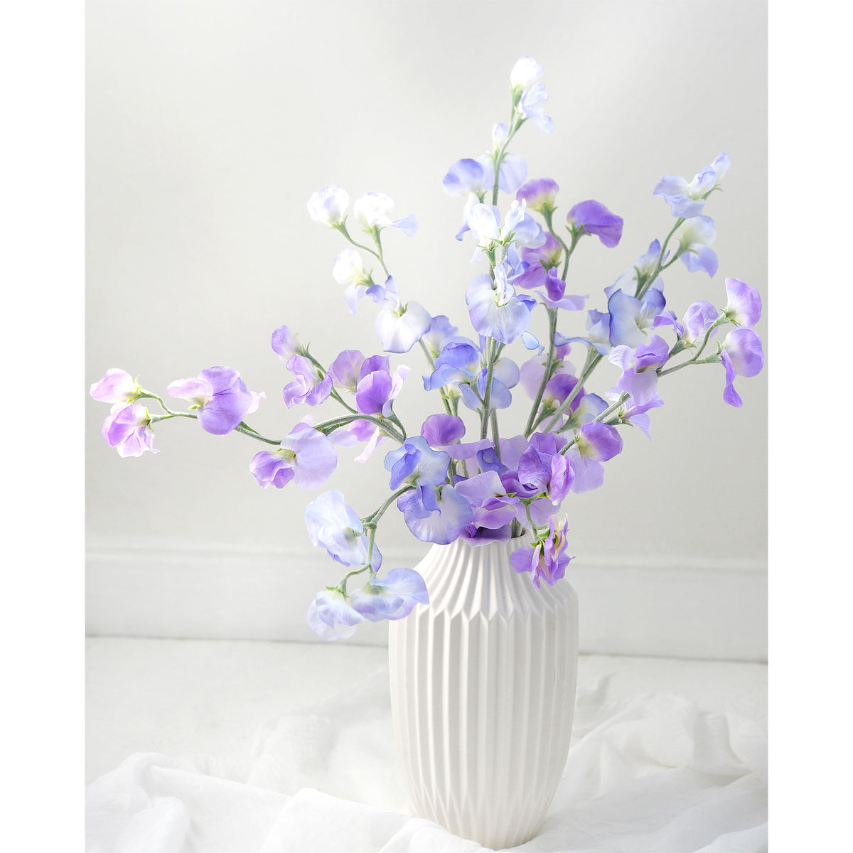 Indigo Purple Sweet Pea Flowers Real Looking Artificial flowers