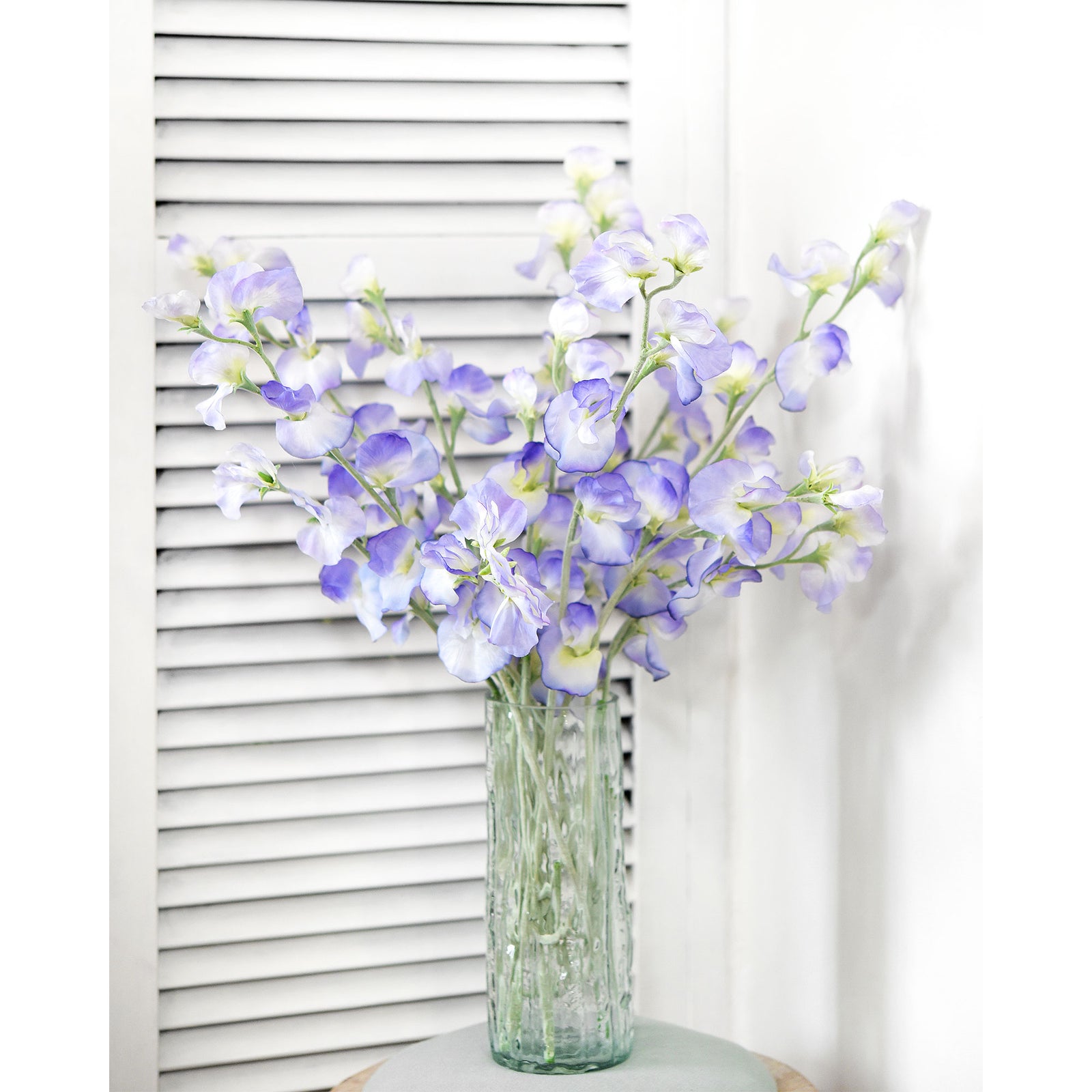 Pale Purple Sweet Pea Flowers Real Looking Artificial flowers Home Décor 24.8'' (6 Stems) FiveSeasonStuff