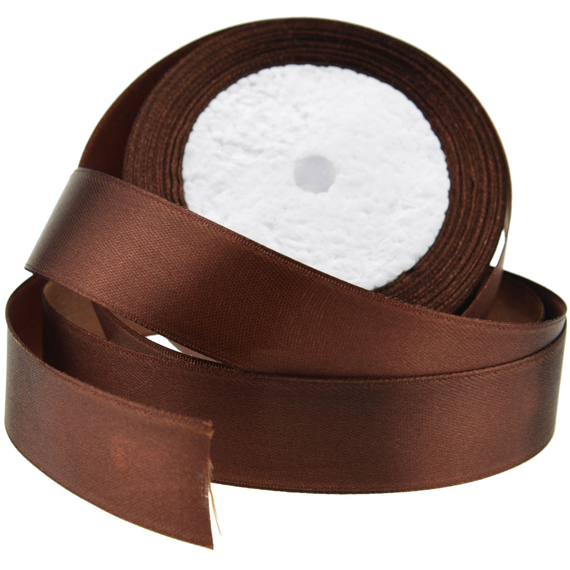 10mm Chocolate Single Sided Satin Ribbon