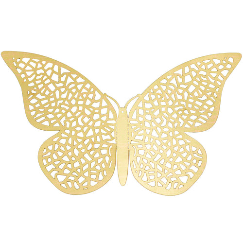 Gold Butterflies Wall Decorations Set - Nets Hollow Design
