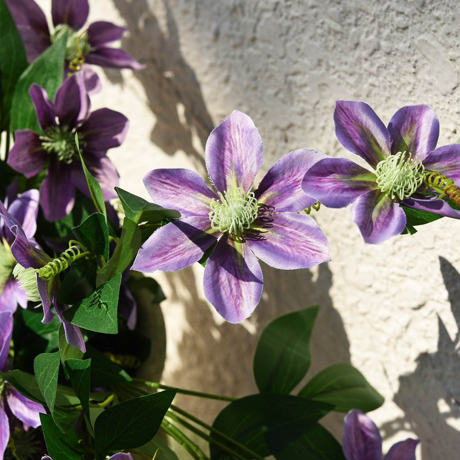 FiveSeasonStuff 6 Stems Artificial Plant Clematis Flowers Vine Kitchen Garden Party Decoration (Blue Violet)