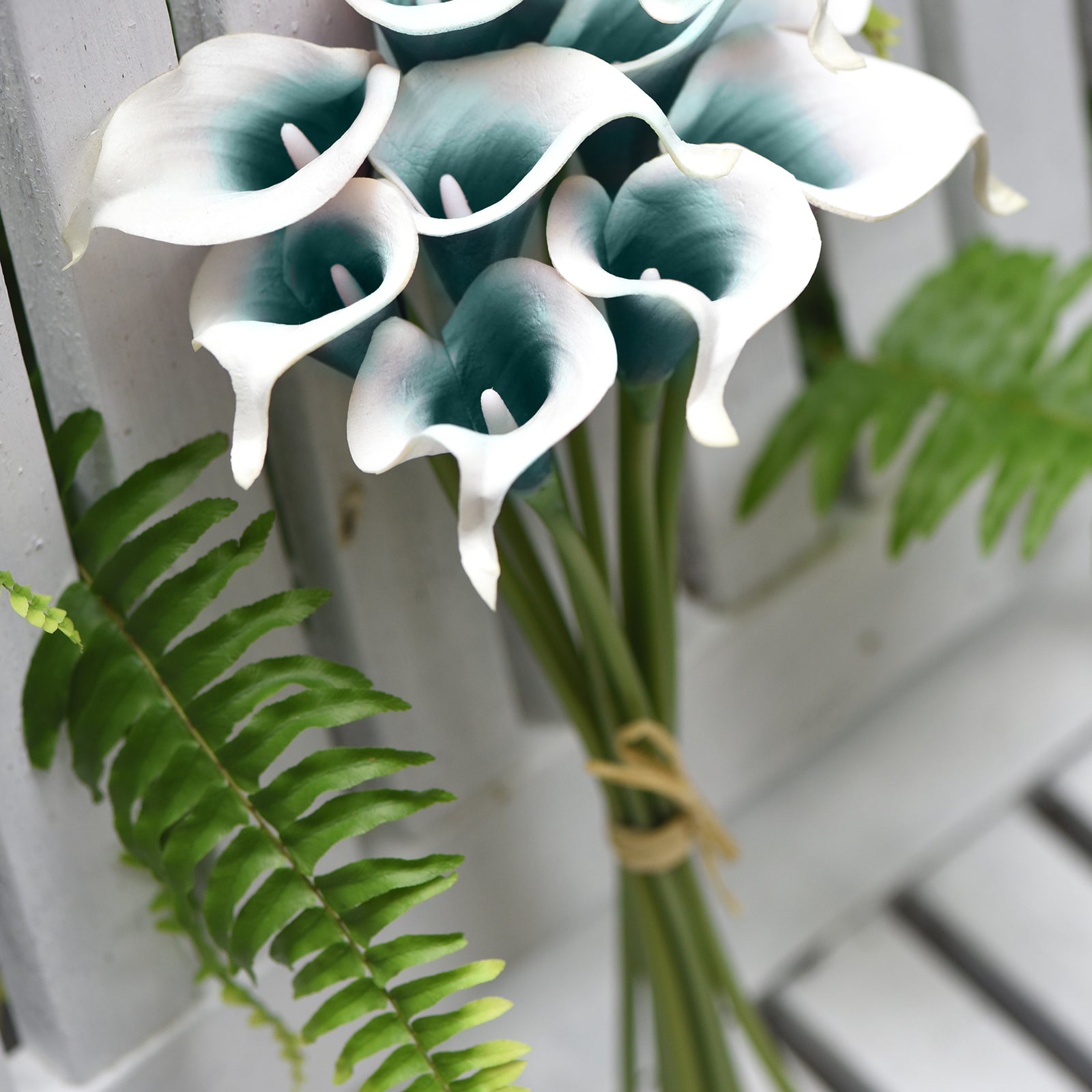 Deep Ocean Real Touch Calla Lilies Artificial Flower Bouquet 10 Stems
