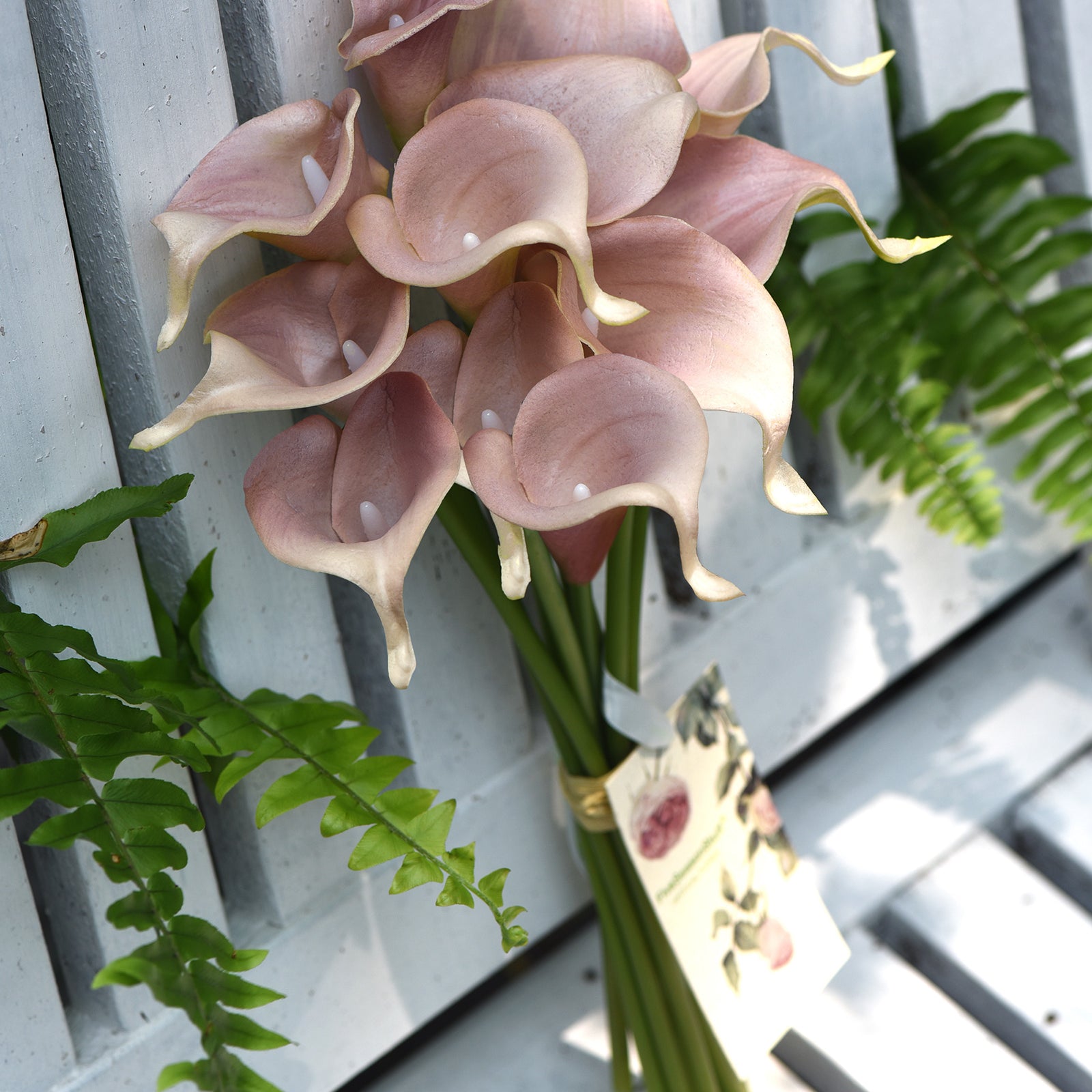 Dark Pink Real Touch Calla Lilies Artificial Flower Bouquet 10 Stems