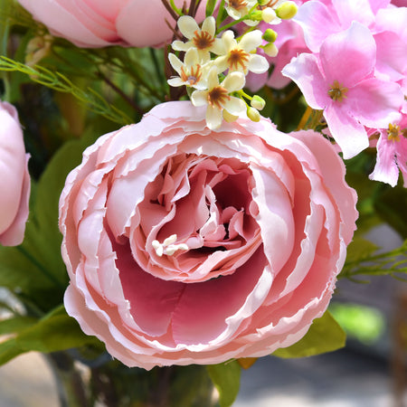 Pink Silk Peonies Artificial Flower Bouquet