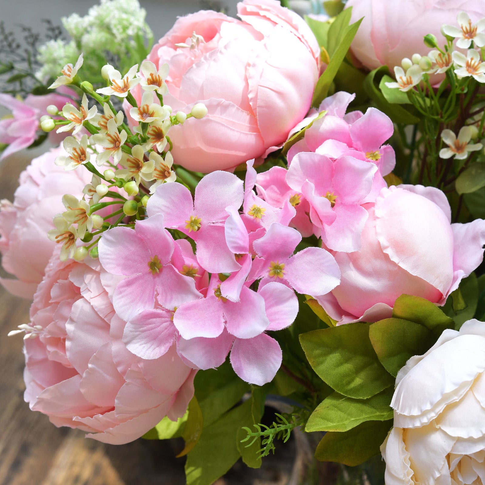 Pink Silk Peonies Artificial Flower Bouquet