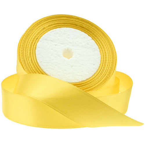 20mm Lemon Single Sided Satin Ribbon
