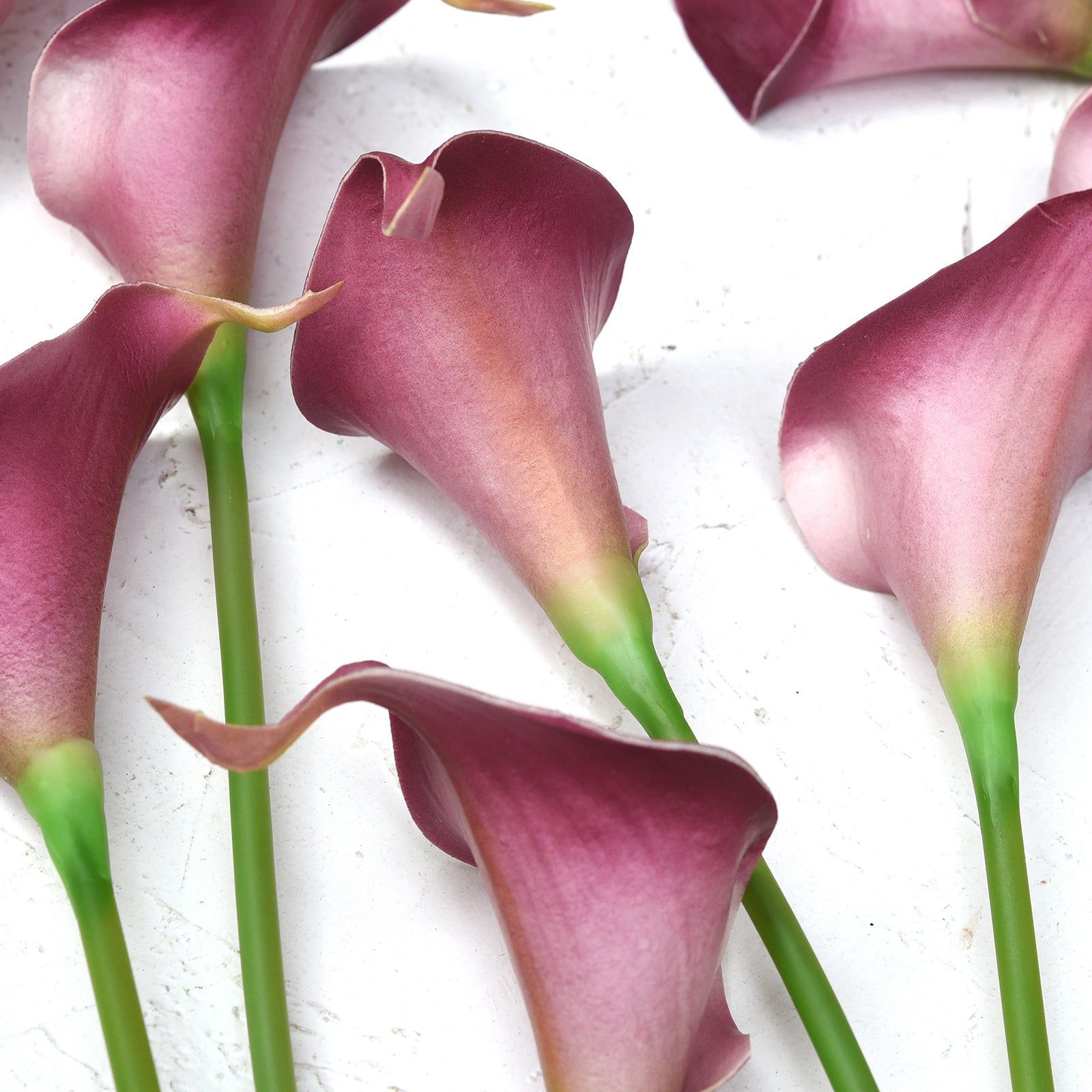 Dark Magenta Real Touch Calla Lilies Artificial Flower Bouquet 10 Stems
