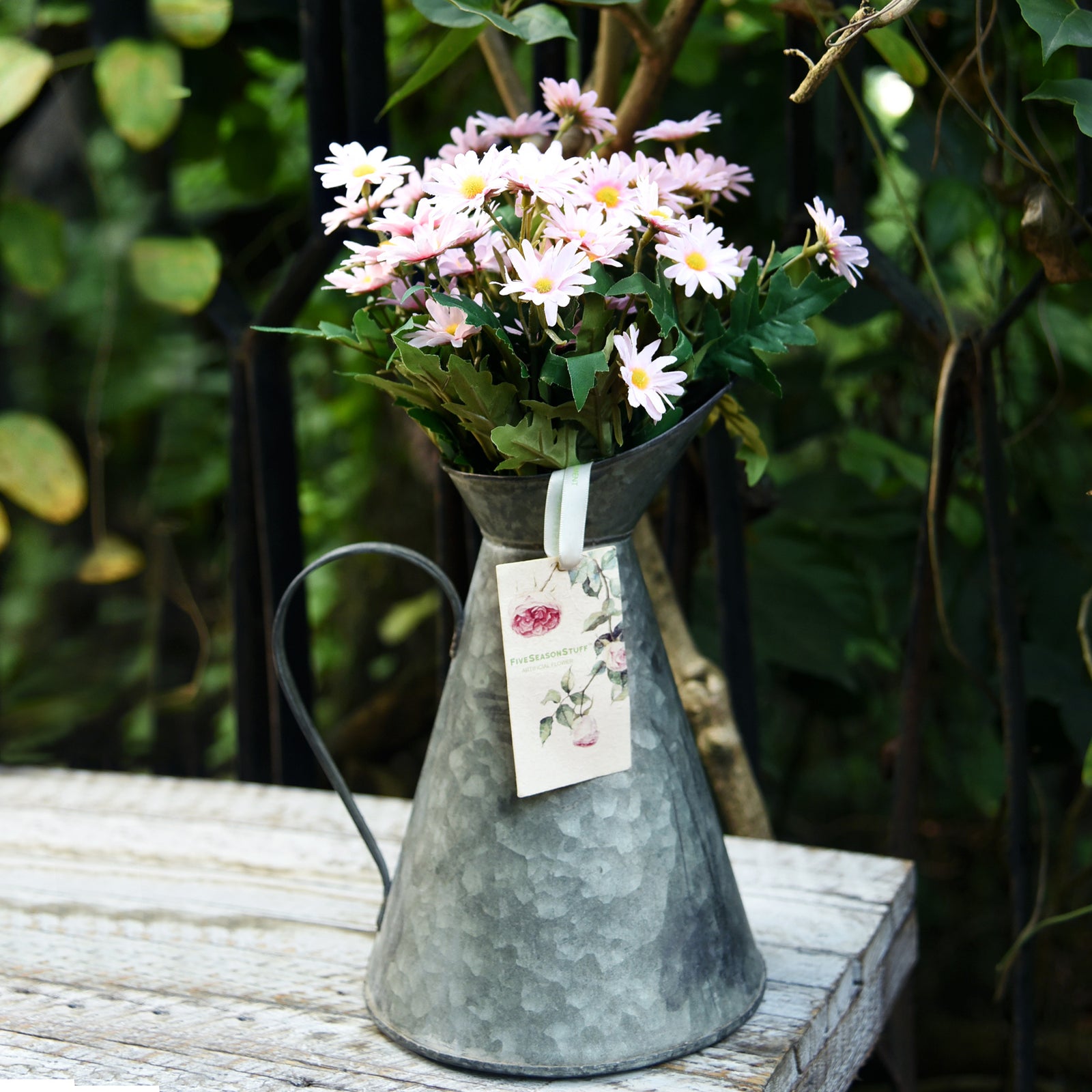 Daisy Silk Flowers Outdoor Artificial Flowers Arrangements (Lemonade Pink) 2 Bunches