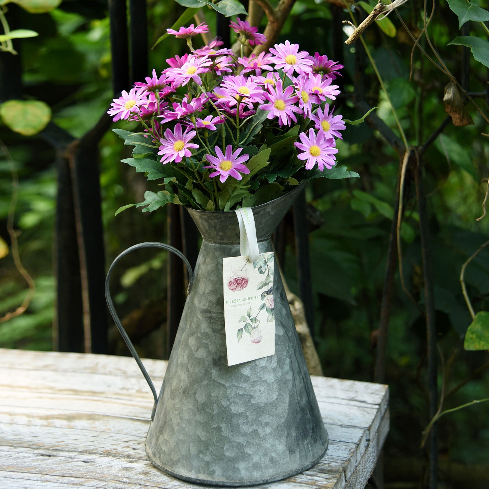Daisy Silk Flowers Outdoor Artificial Flowers Arrangements (Majestic Purple) 2 Bunches