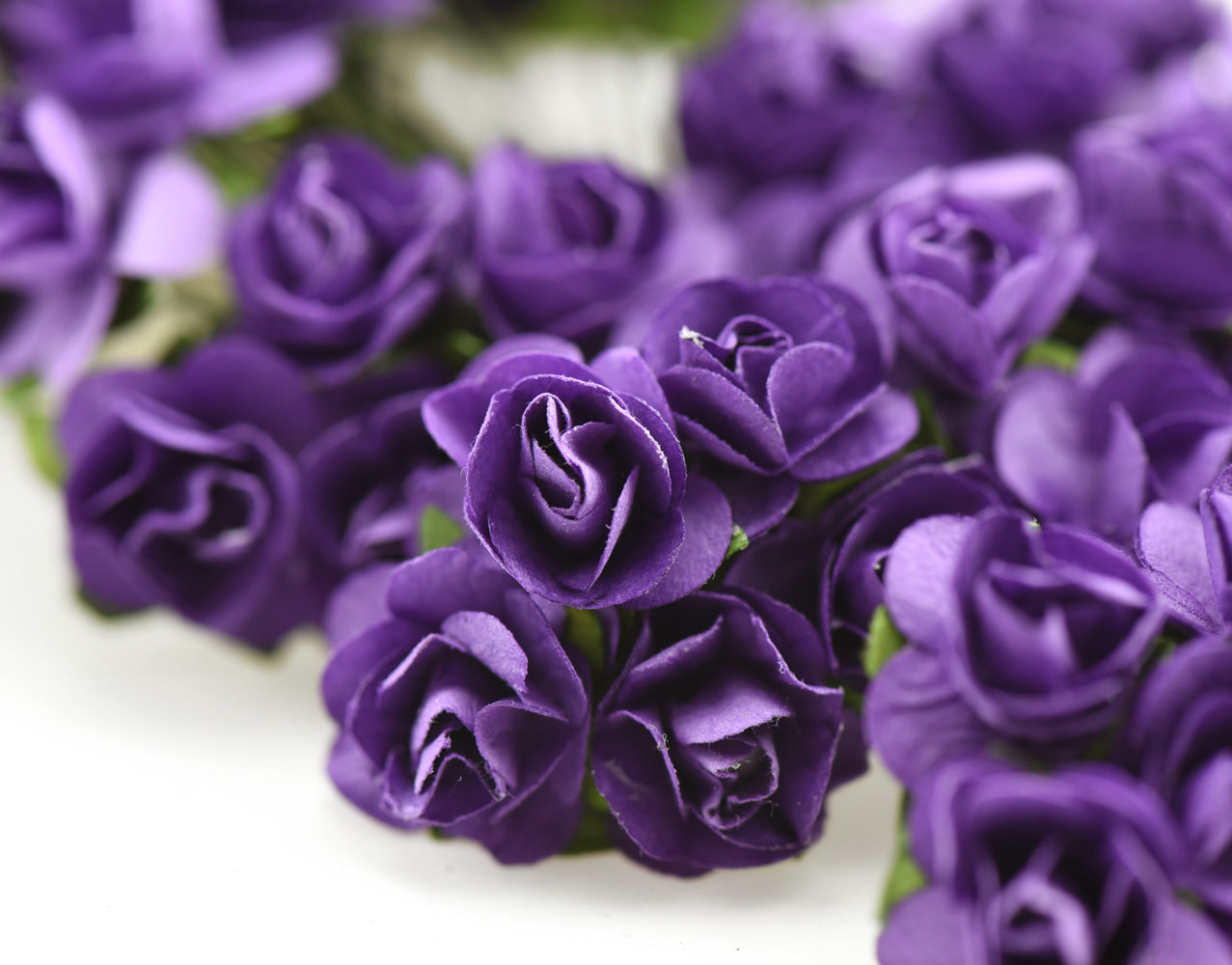 144 Pcs Mini Paper Rose Flowers (Purple)