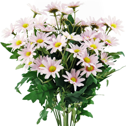 Daisy Silk Flowers Outdoor Artificial Flowers Arrangements (Lemonade Pink) 2 Bunches
