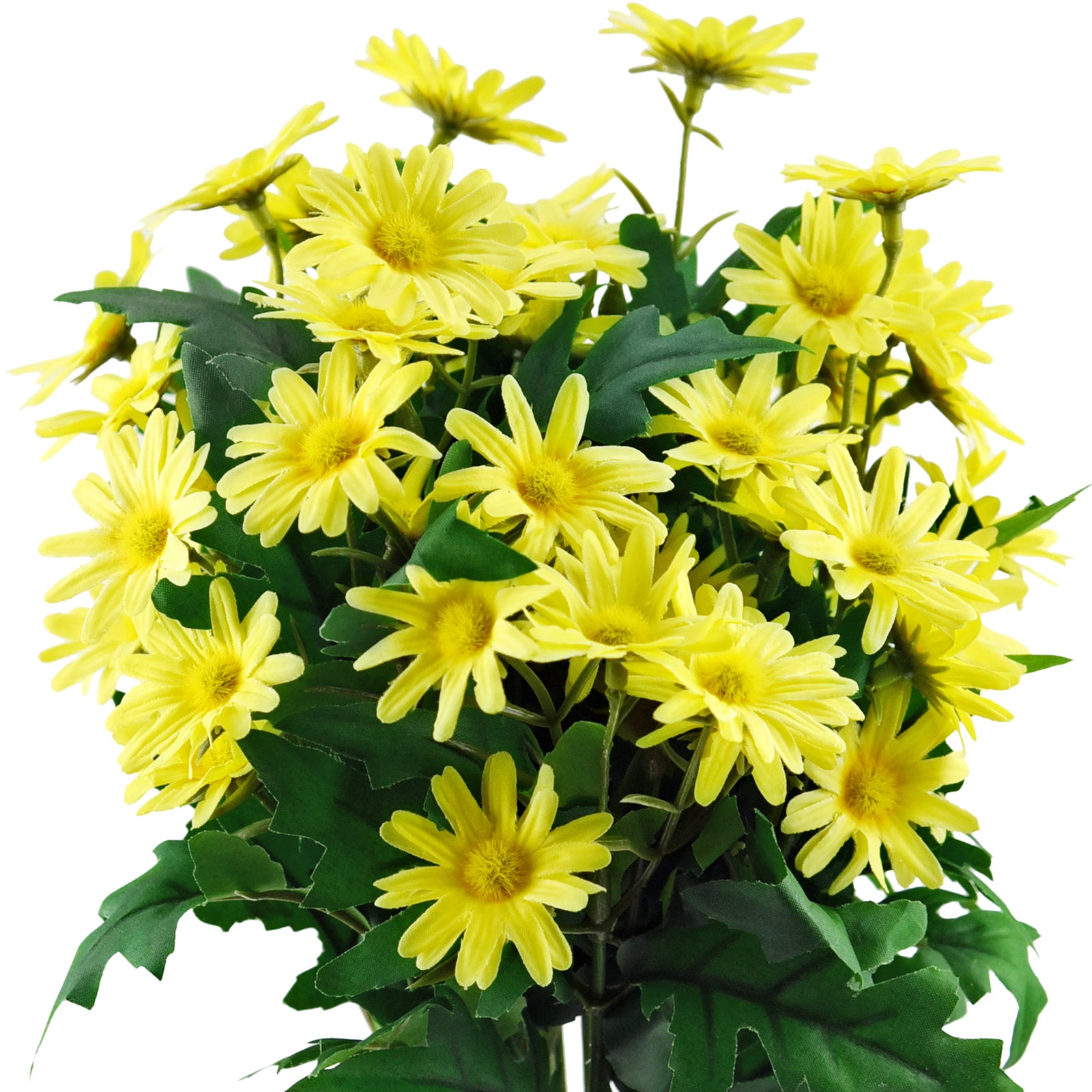 Daisy Silk Flowers Outdoor Artificial Flowers Arrangements (Sunny Yellow) 2 Bunches