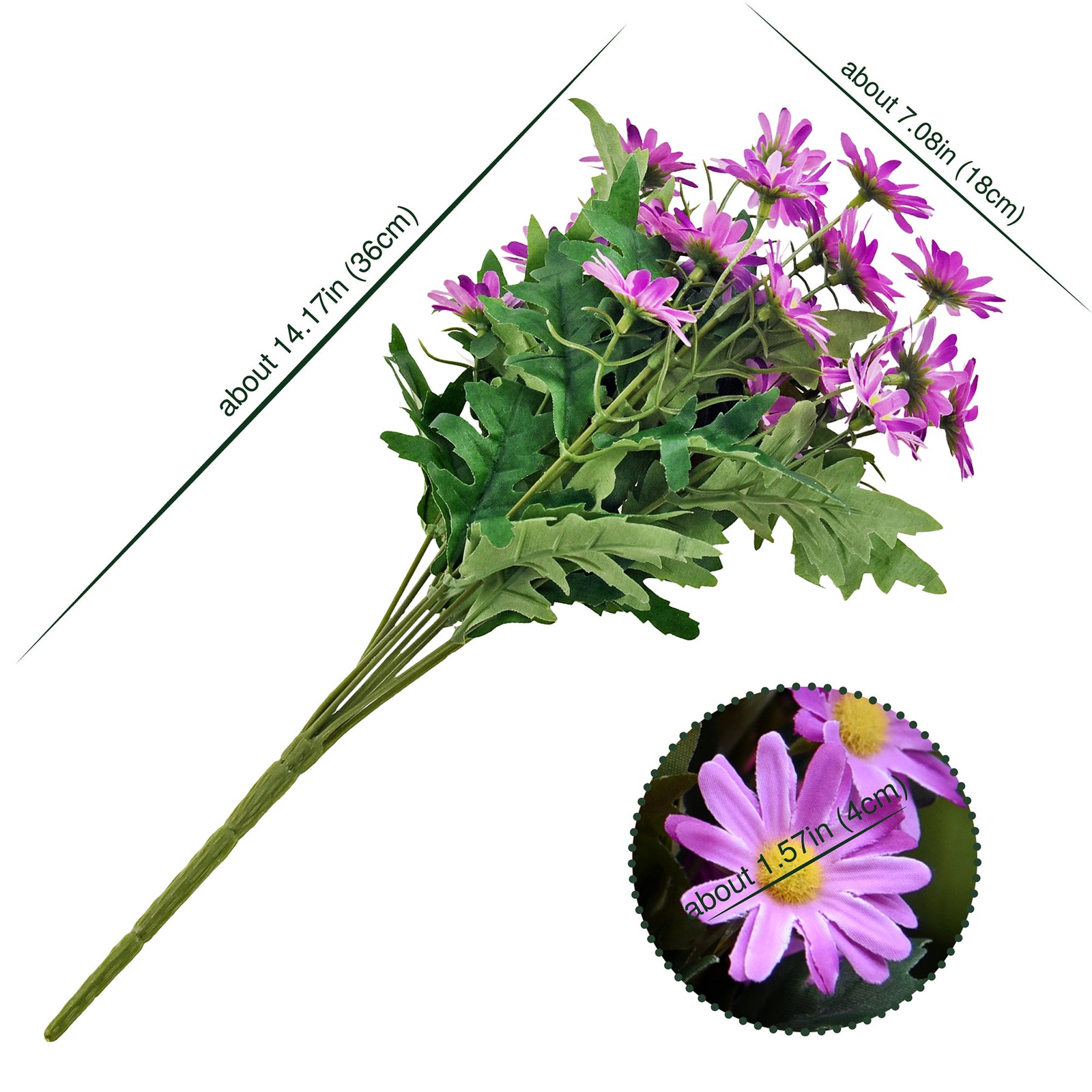 Daisy Silk Flowers Outdoor Artificial Flowers Arrangements (Majestic Purple) 2 Bunches