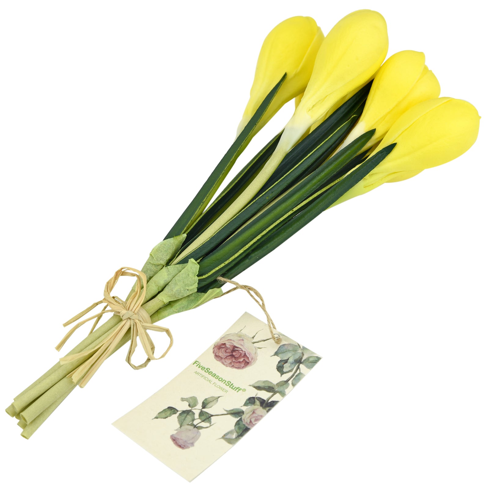 7 Stems (Yellow) Realistic Artificial Saffron Crocus Flowers