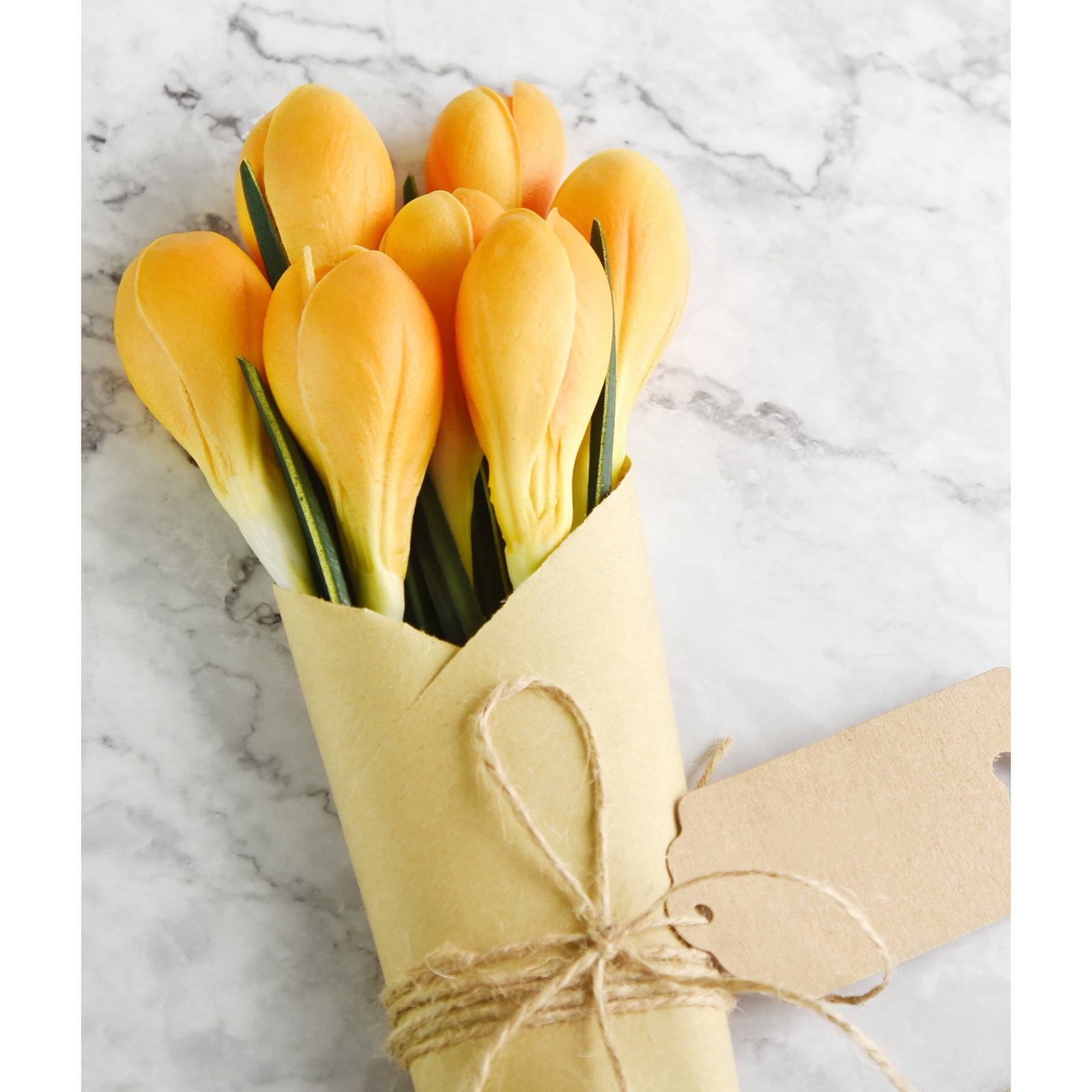 7 Stems (Orange) Realistic Artificial Saffron Crocus Flowers