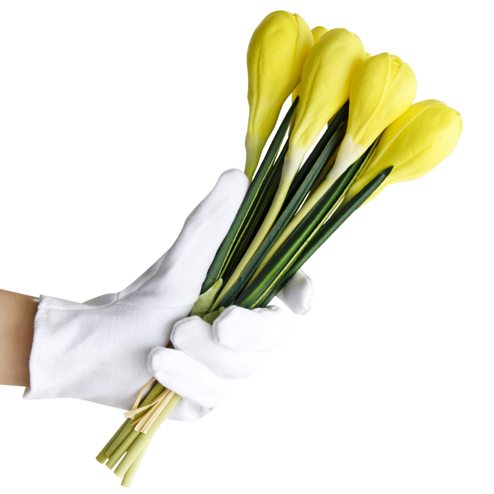 7 Stems (Yellow) Realistic Artificial Saffron Crocus Flowers