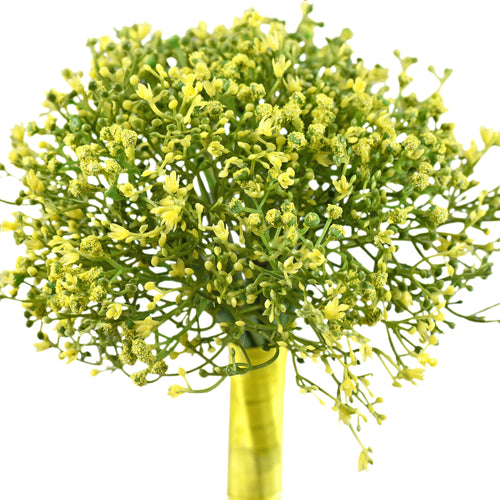 Baby's Breath Artificial Flowers Bouquet 1 Bundle (15 PCS) Baby's Breath Gypsophila 2 for Floral Arrangement, Wedding Flower Bouquet Décor (Yellow)