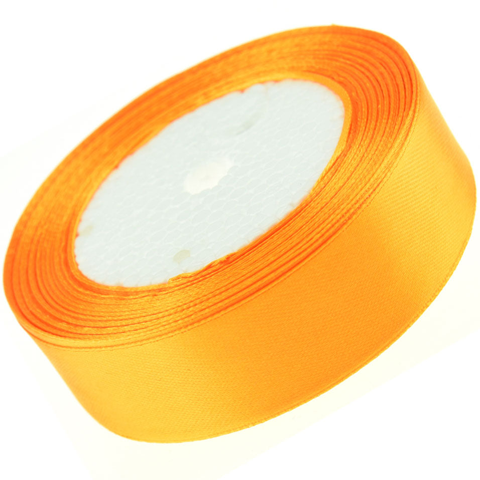 25mm Orange Single Sided Satin Ribbon