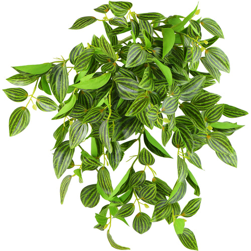 FiveSeasonStuff Real Touch Artificial Hanging Plant Watermelon Peperomia Home Decor 2 Stems