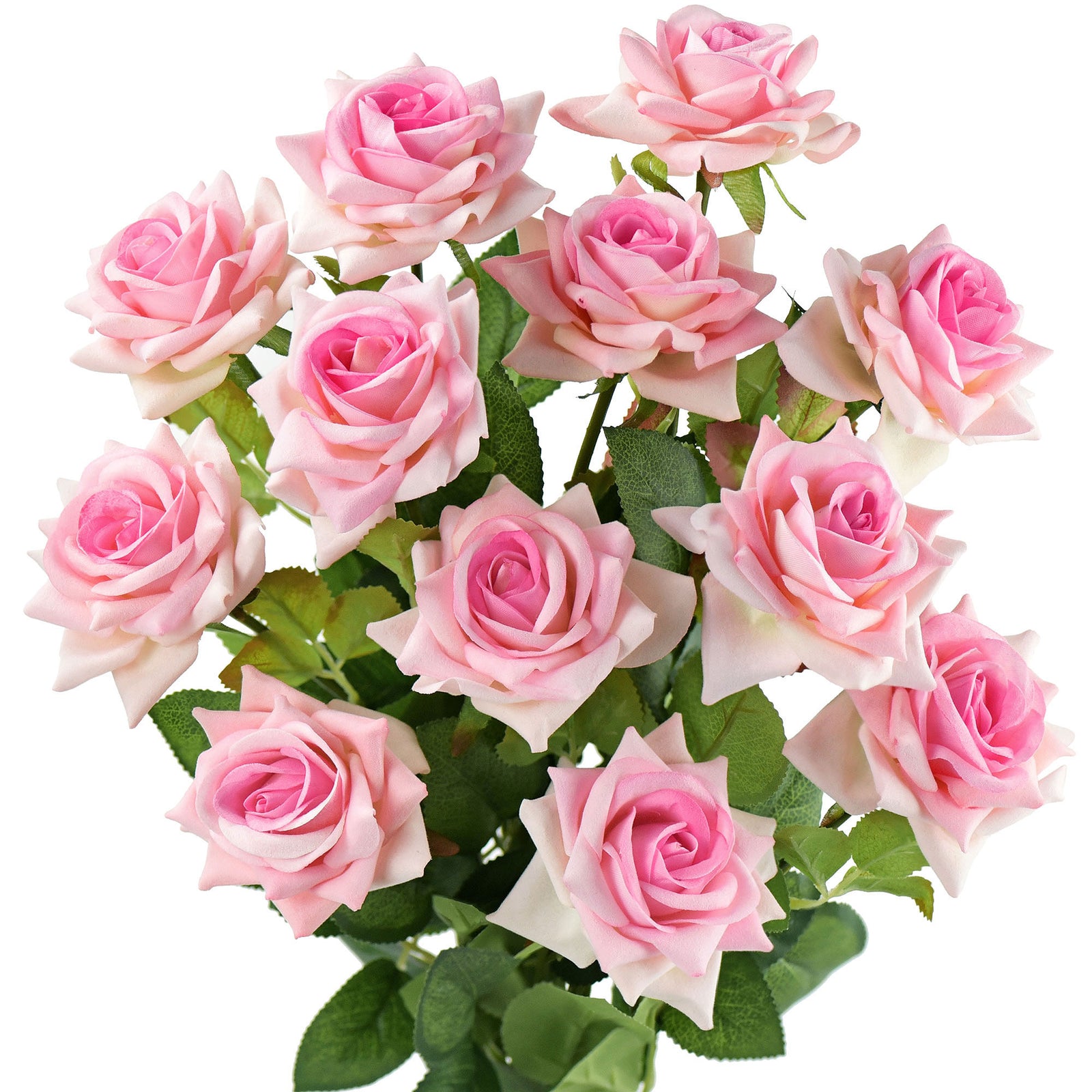FiveSeasonStuff Pale Violet Pink Roses Artificial Flowers Bridal, Home Décor, Adds a Luxurious Touch (12 Stems)