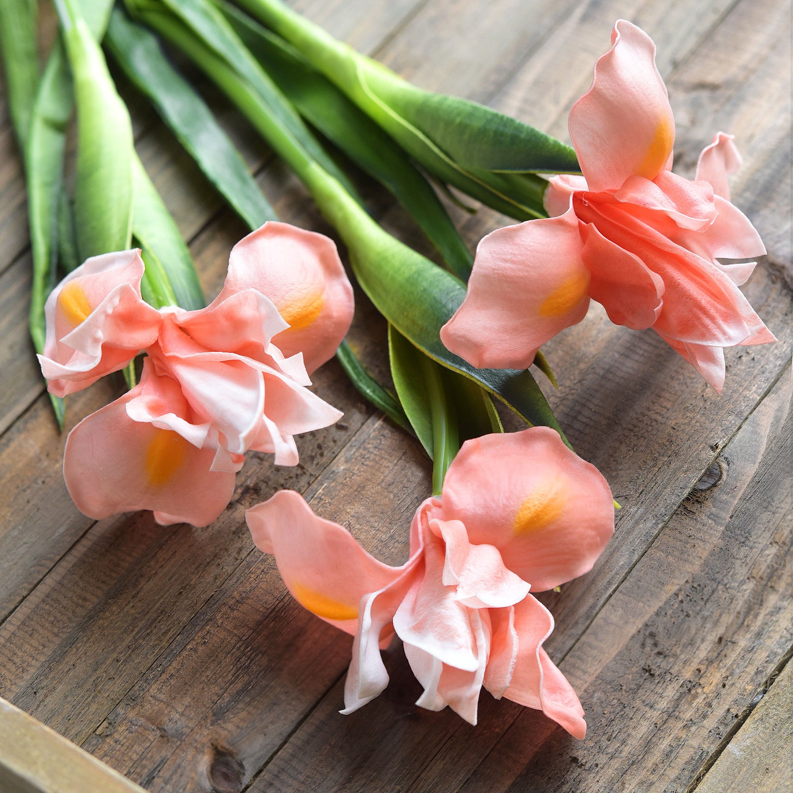 6 Long Stems Iris (Dark Pink) Real Touch Artificial Flower Bouquet