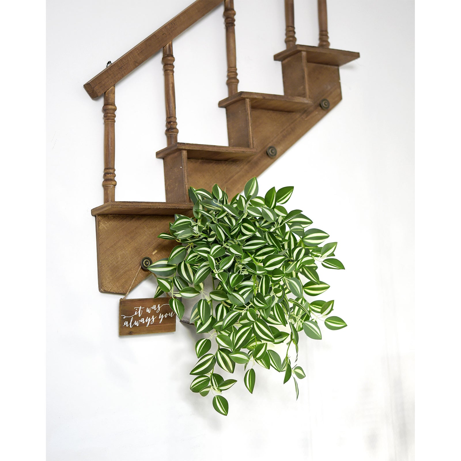 FiveSeasonStuff Real Touch Artificial Hanging Foliage Plant Tradescantia Wandering Jew House Plant 2 Stems