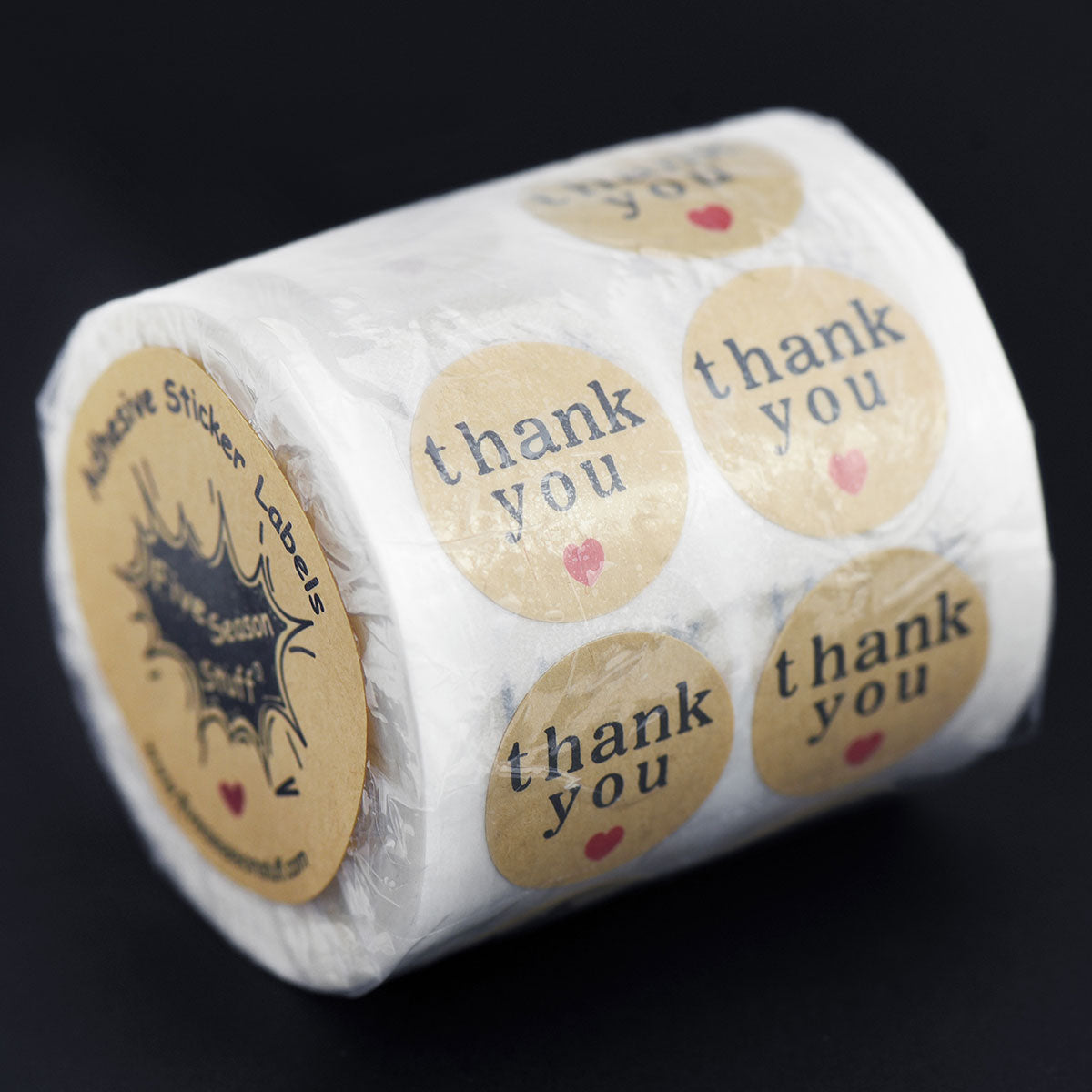 Round Shape Kraft Paper Thank You Stickers 1000 Pieces