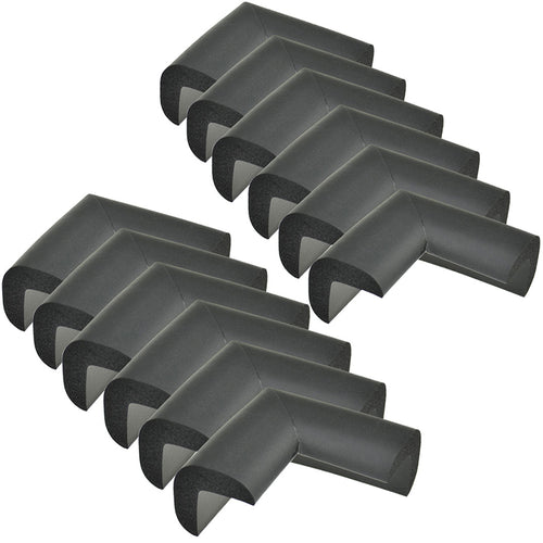 12 Pieces Black Standard L-Shaped Foam Corner Protectors
