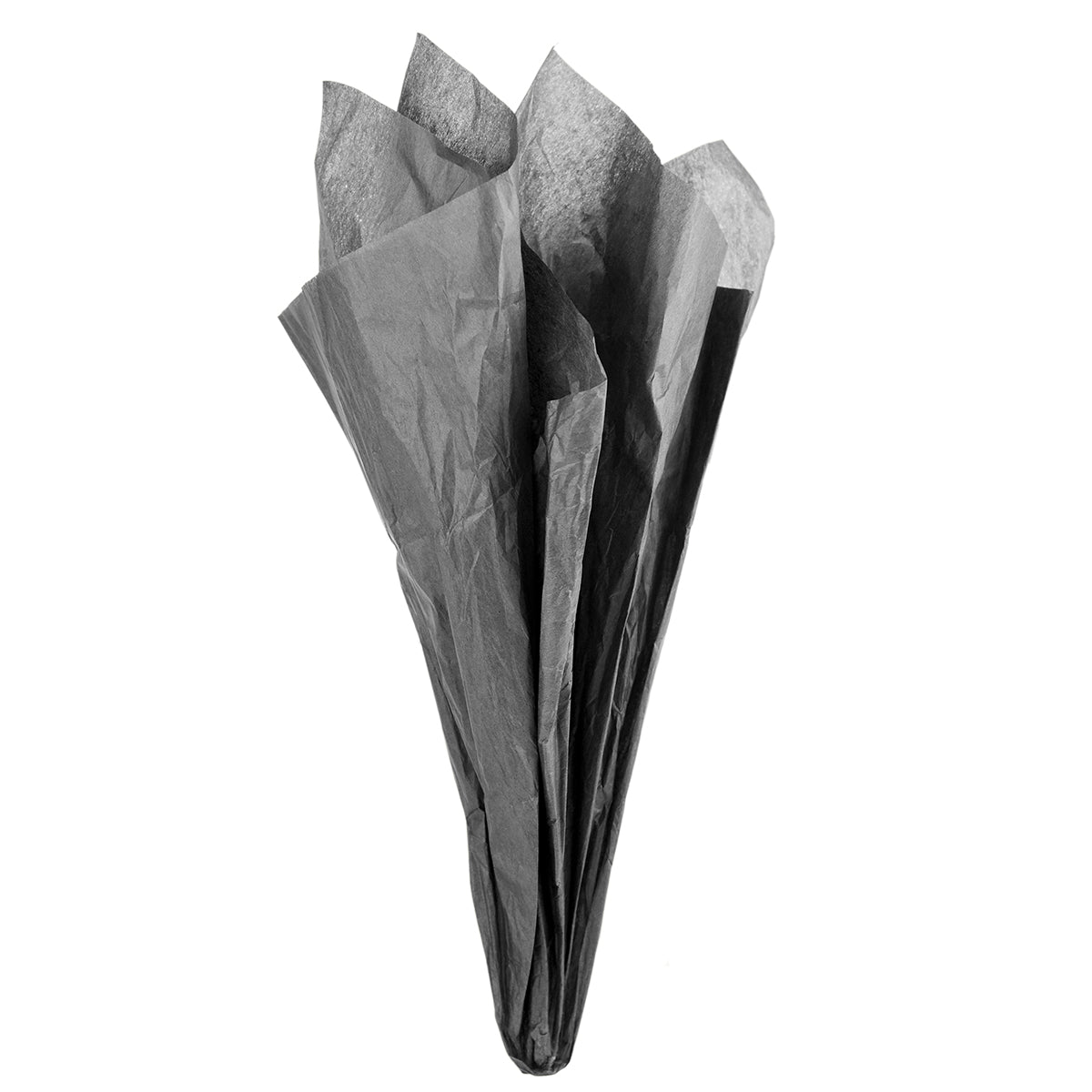 Displaying of a black tissue paper in ice cream cone shape