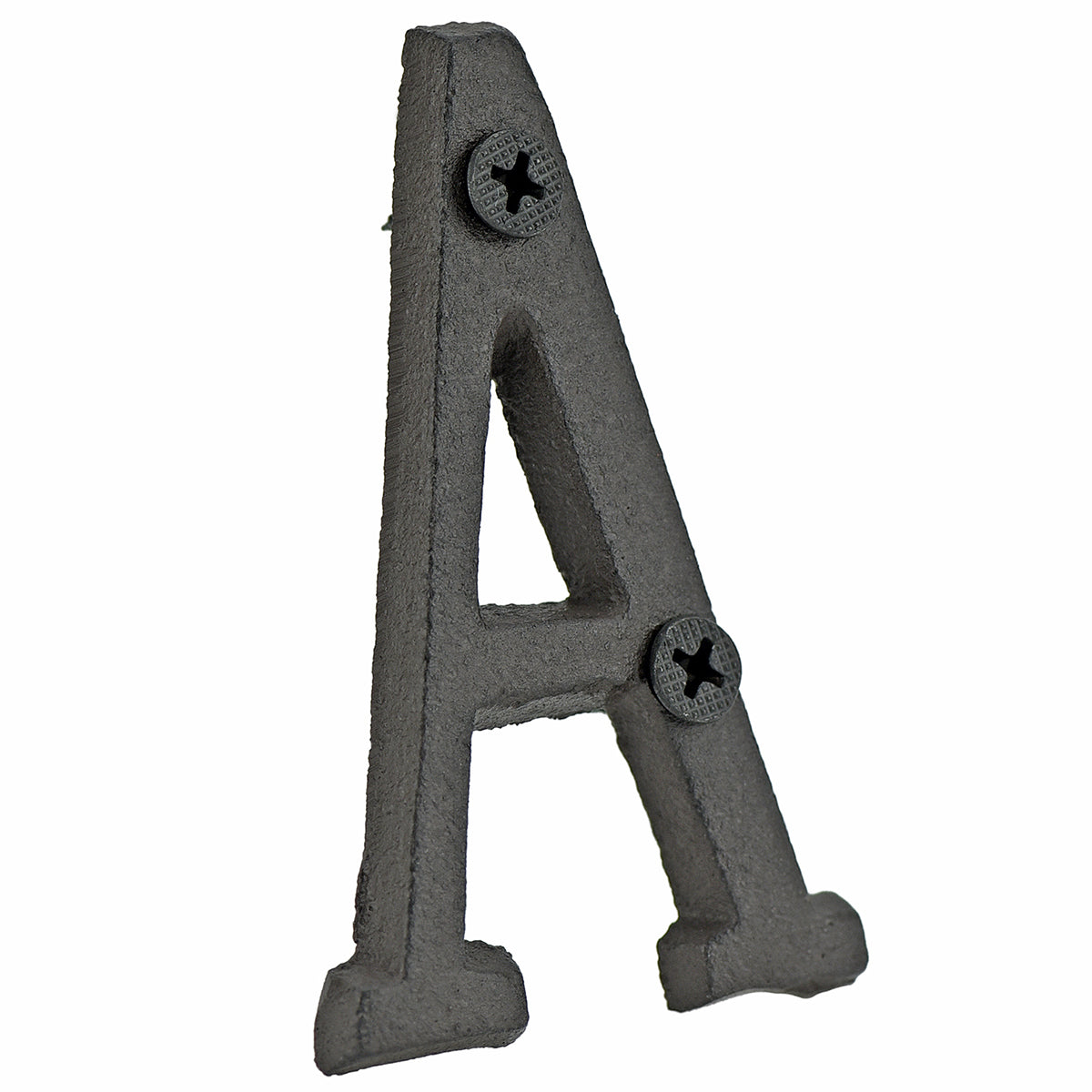A cast iron house letter sign ‘A’ with white background 