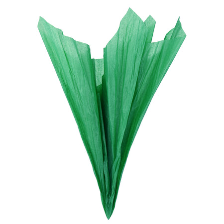 Displaying of a dark green tissue paper in ice cream cone shape